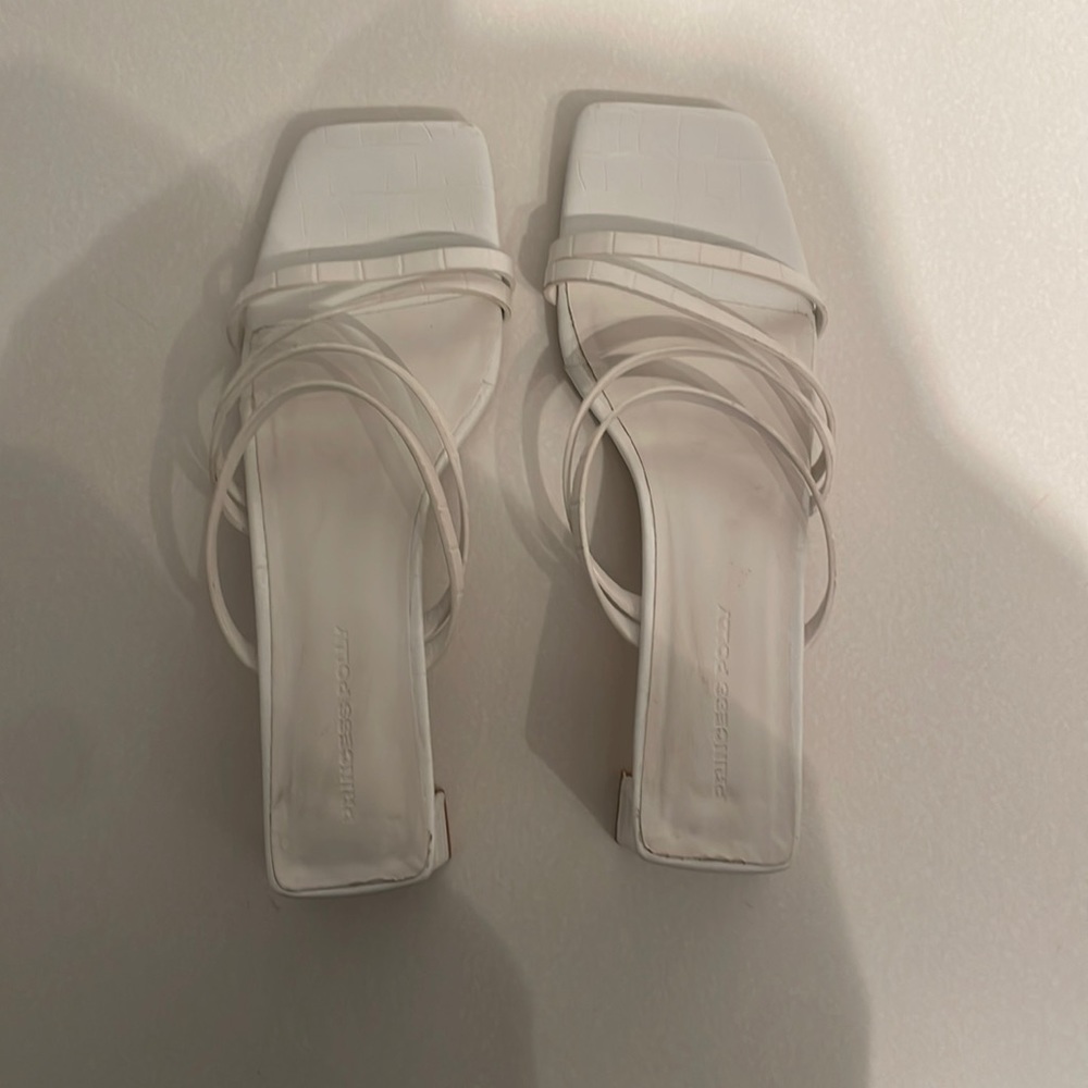 White Princess Polly Strappy Kitten Heel